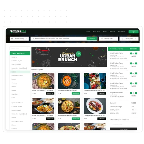 Manage online orders with online ordering system